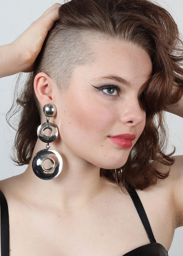 Silver 60's Style Earrings