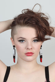 Red Lipstick Pop Art Earrings