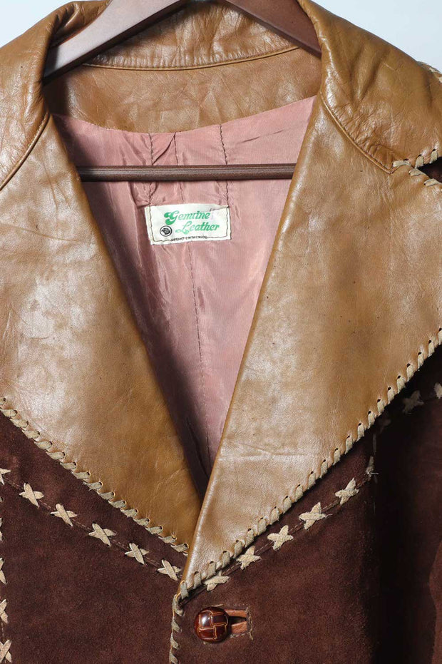 Vintage Leather Ranch Coat