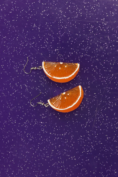 Orange Wedge Earrings
