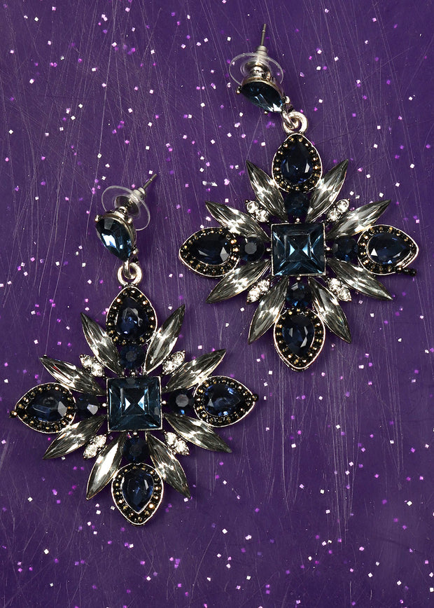 Sapphire Vintage Cluster Earrings