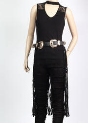 Leather Tassel Belt Skirt