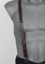Brown Faux Leather Braces