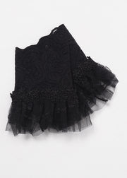 Tulle Trim Black Lace Cuffs