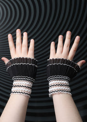 Black & White Pleated Lace Cuffs