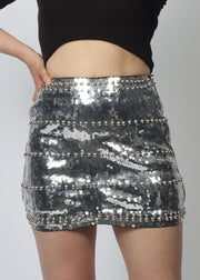 Silver Sequin Skirt