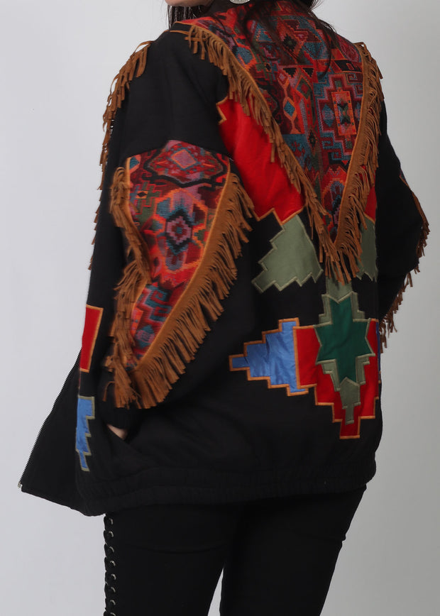 Black Southern Stitches Embellished Jacket