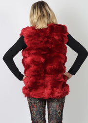 Ruby Red Faux Fur Vest