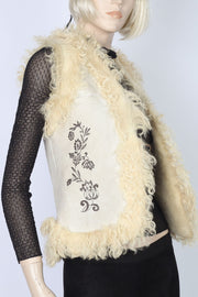 1970's Shearling Embroidered Vest