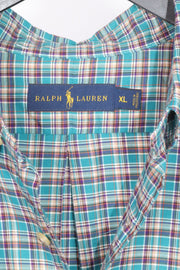 Teal Purple and Orange Ralph Lauren Men's Vintage Shirt
