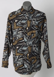 Brightly Patterned Vintage Men's Party Shirt