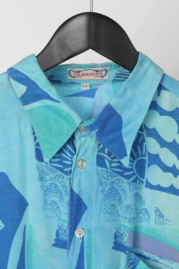 Brightly Patterned Vintage Men's Party Shirt