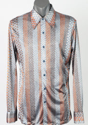 Huck-A-Poo Body Shirt, Orange & Blue Grey