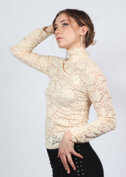 Cream Chantilly Lace Top