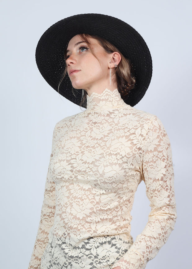 Cream Chantilly Lace Top