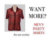 See Through Party Shirt / Koru Flame Sheer Mesh Net / Gift for Boyfriend / Size M