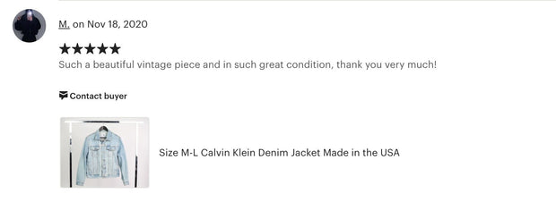 Vintage CK Calvin Klein Denim Jacket Size S